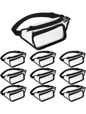 Clear Fanny Packs - 10 Pcs Set, Adjustable Belt Strap, Perfect for Festivals